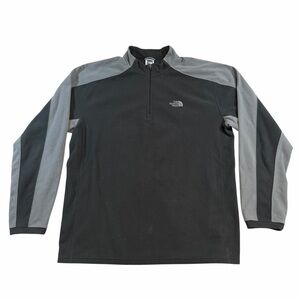 The North Face TKA 100 1/4 Zip Fleece Pullover Black Grey Men’s Size Large